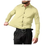 Men's Dress Shirts Solid Long Sleeve High Stretch Formal Business Casual Shirts Classic Regular Fit Button Down Work Shirts - Image 10