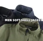 Mens Autumn Winter Tactical Soft Shell Jackets Outdoor Fleece Lined Full Zip Multi-pocket Windproof Warm Hiking Ski Safari Coats - Image 11