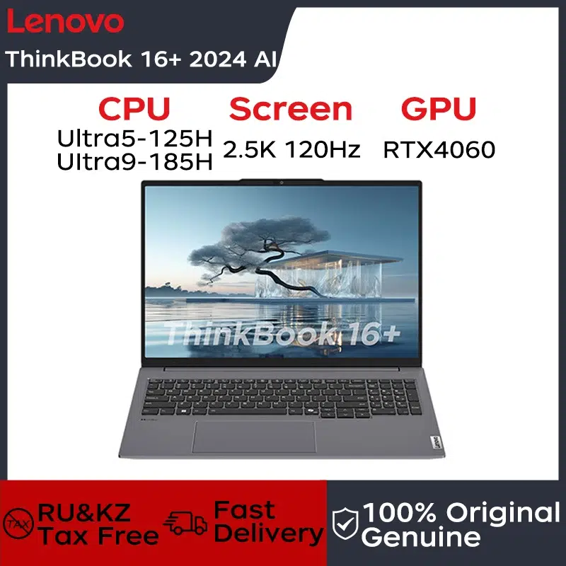 Sbdd0f123d7f241fc87780aa8c9919ecbU-2.webp Lenovo Laptop Thinkbook 16+ 2024 AI 16" 2.5K 120Hz Intel Core Ultra5/Ultra9 32GB DDR5 1TB/2TB SSD Dolby Atoms 85Wh Notebook PC - Image 1