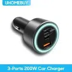 UHOMEBUY 200W Car Charger USB Type C Fast Charger 100W 65W 45W 20W PPS PD QC3.0 Quick Charger for Laptop iPhone 15 Samsung S23 - Image 7