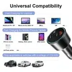 UHOMEBUY 200W Car Charger USB Type C Fast Charger 100W 65W 45W 20W PPS PD QC3.0 Quick Charger for Laptop iPhone 15 Samsung S23 - Image 14