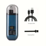 Men's USB Rechargeable Nose Ear Hair Trimmer - 150mAh Fast Charge, Digital Display, Precision Blade, Compact Design - Image 7