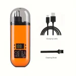 Men's USB Rechargeable Nose Ear Hair Trimmer - 150mAh Fast Charge, Digital Display, Precision Blade, Compact Design - Image 8