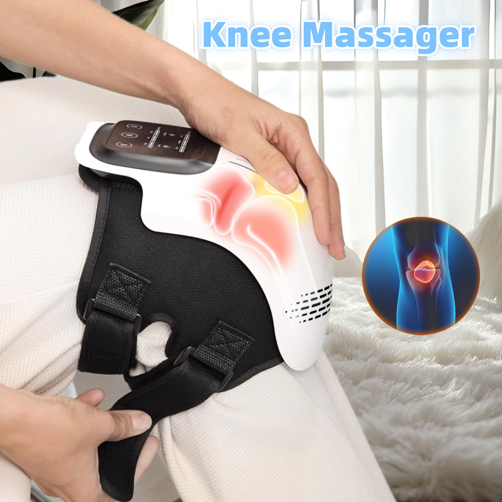 9Bc1Ab32-D772-4C8E-81Ea-2A754Fc8924F.jpg Intelligent Home Use Electric Intelligent Kneading Heating Knee Massager Rechargeable Pain Relief Infrared Laser Vibration Knee Massager - Image 1